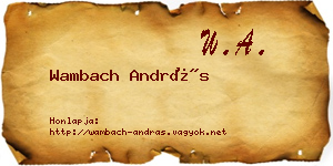 Wambach András névjegykártya